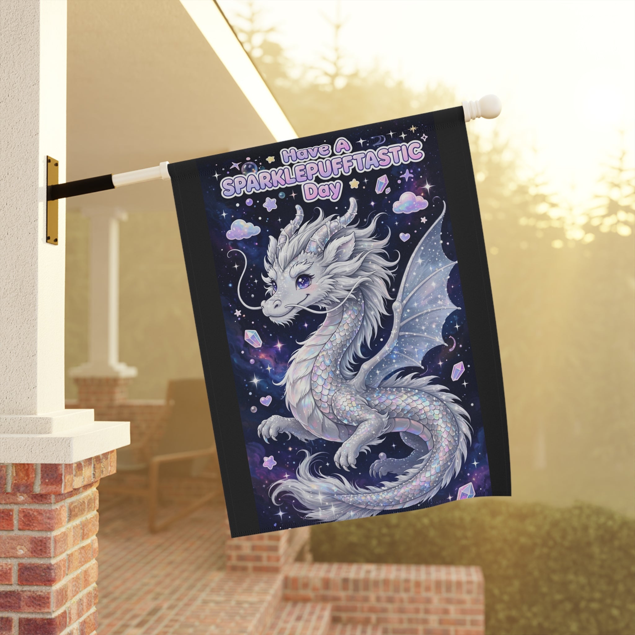 Sparklepuff Dragon garden flag | House Banner, Whimsical Fantasy Decor