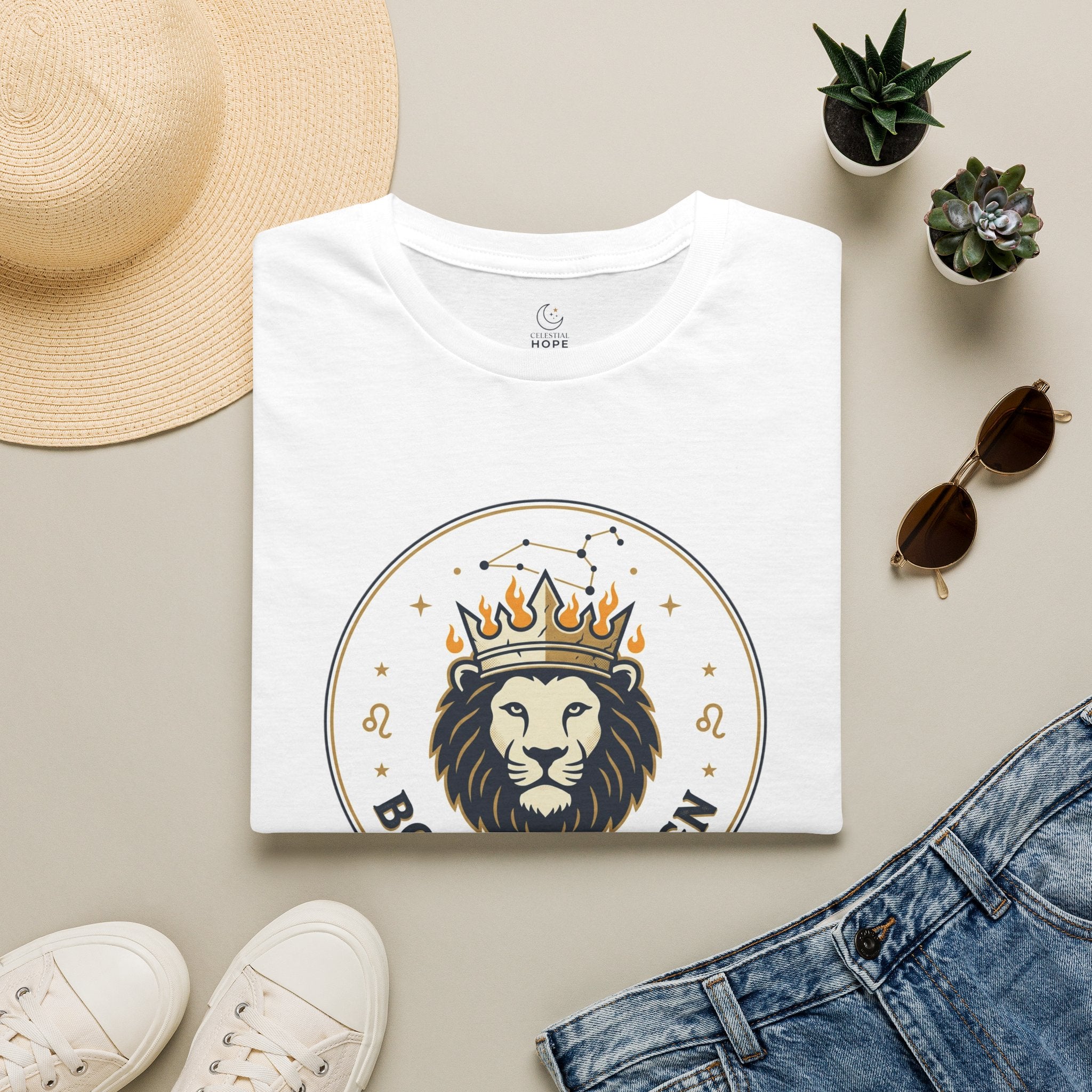 Born to Reign Lion Crown T-Shirt | Leo Zodiac Constellation Tee