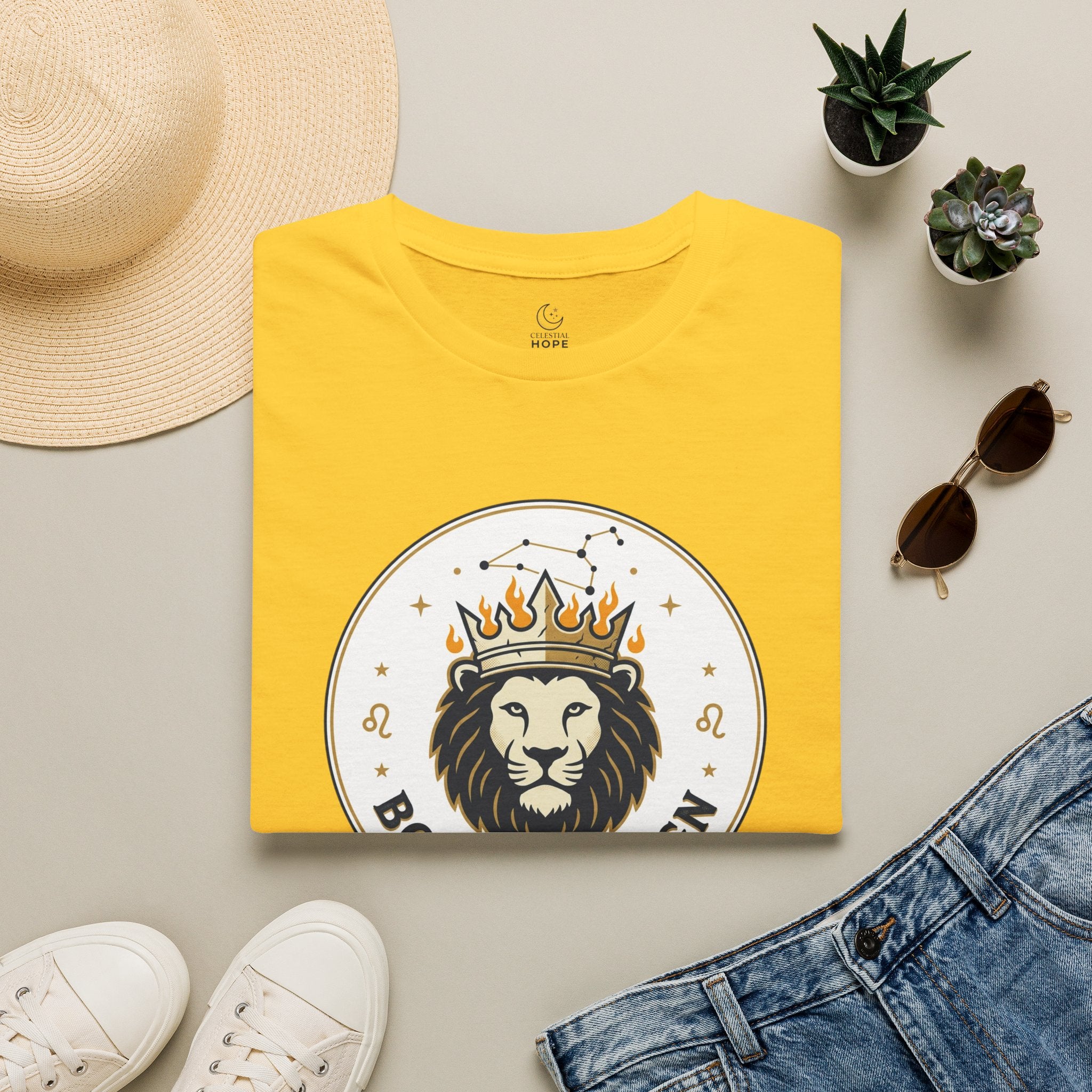 Born to Reign Lion Crown T-Shirt | Leo Zodiac Constellation Tee