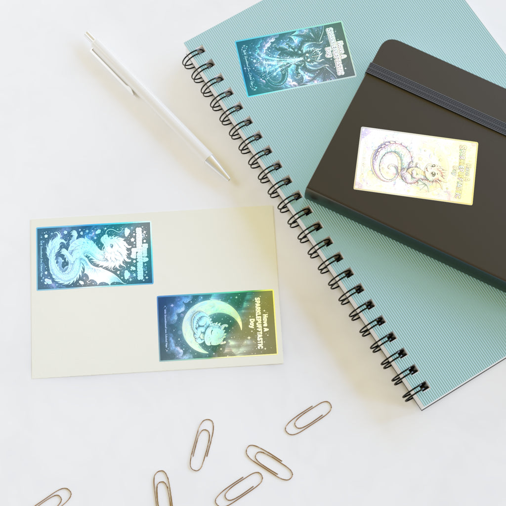 Whimsical Cosmic Dragons Sticker Sheet | Fantasy Celestial Stickers