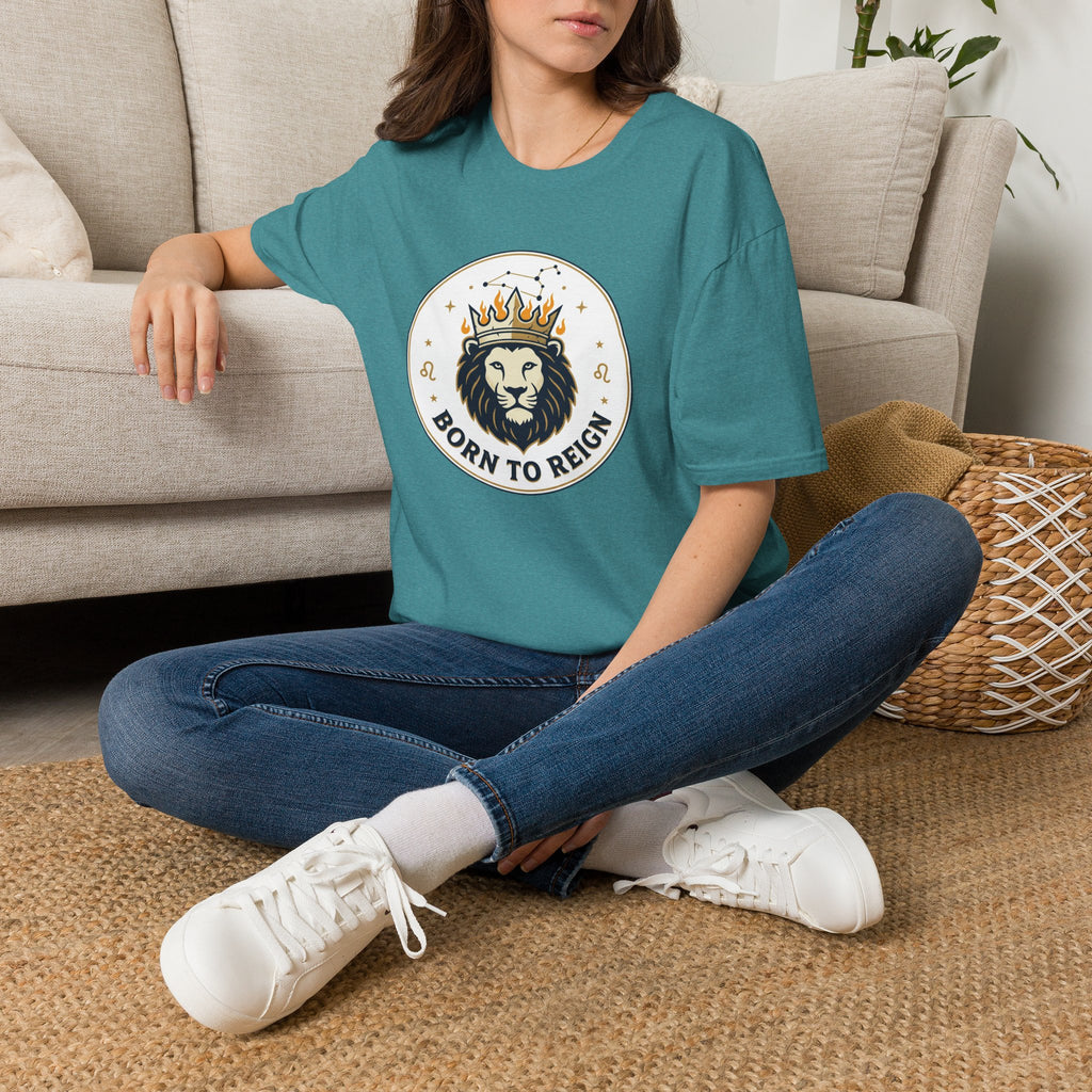 Born to Reign Lion Crown T-Shirt | Leo Zodiac Constellation Tee