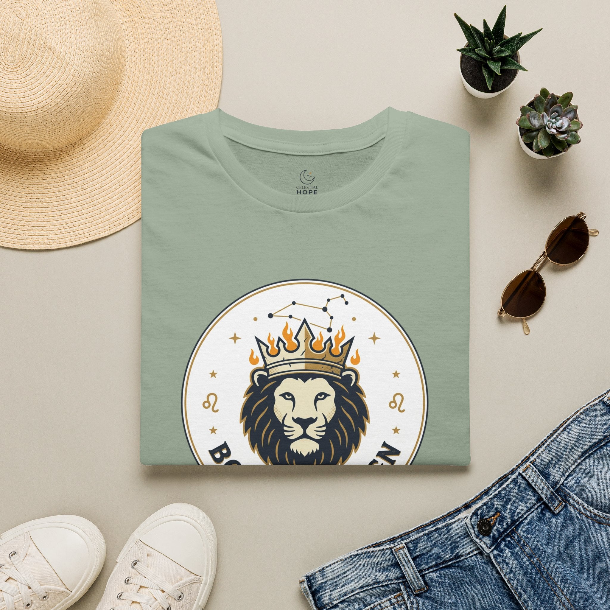 Born to Reign Lion Crown T-Shirt | Leo Zodiac Constellation Tee