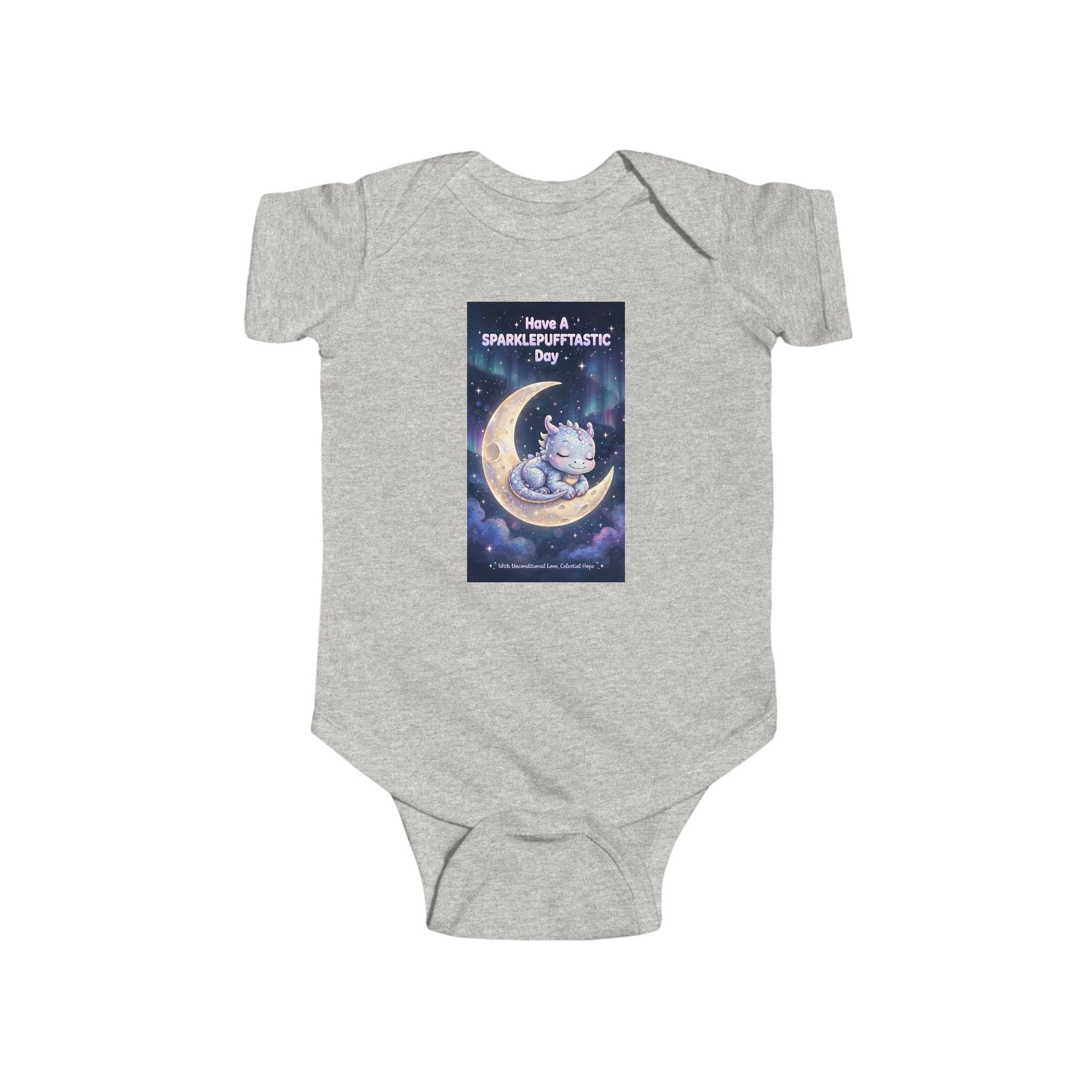 Moon Cat Illustration Infant Bodysuit | Sleepy Kitten on Crescent Moon