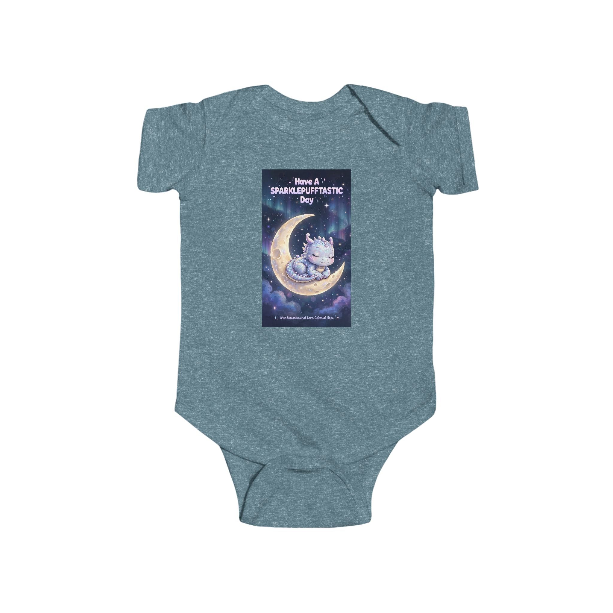 Moon Cat Illustration Infant Bodysuit | Sleepy Kitten on Crescent Moon