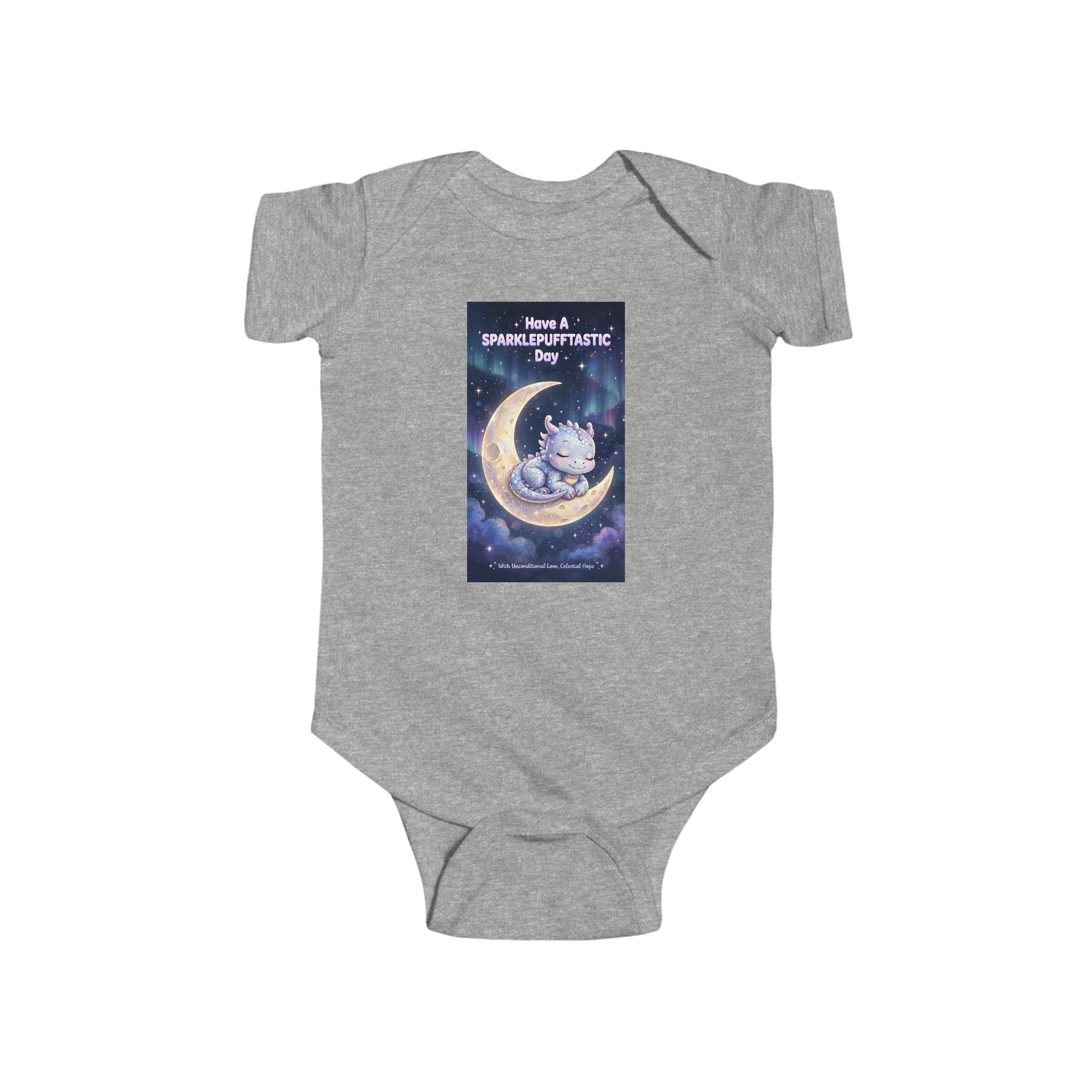 Moon Cat Illustration Infant Bodysuit | Sleepy Kitten on Crescent Moon