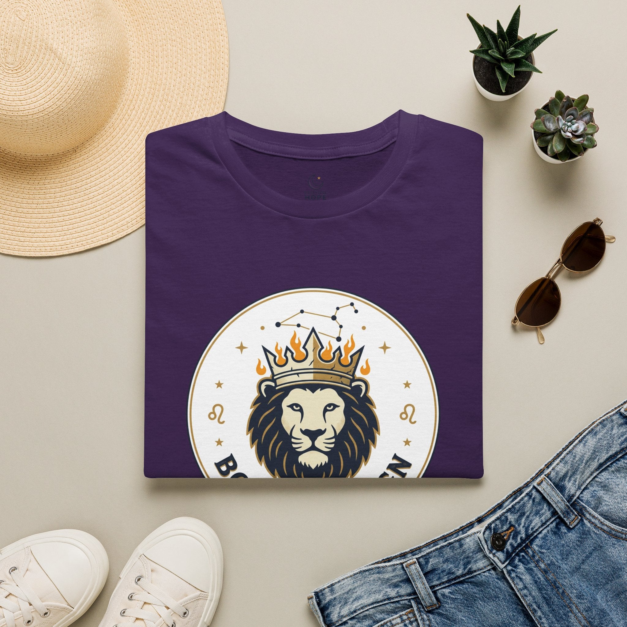 Born to Reign Lion Crown T-Shirt | Leo Zodiac Constellation Tee