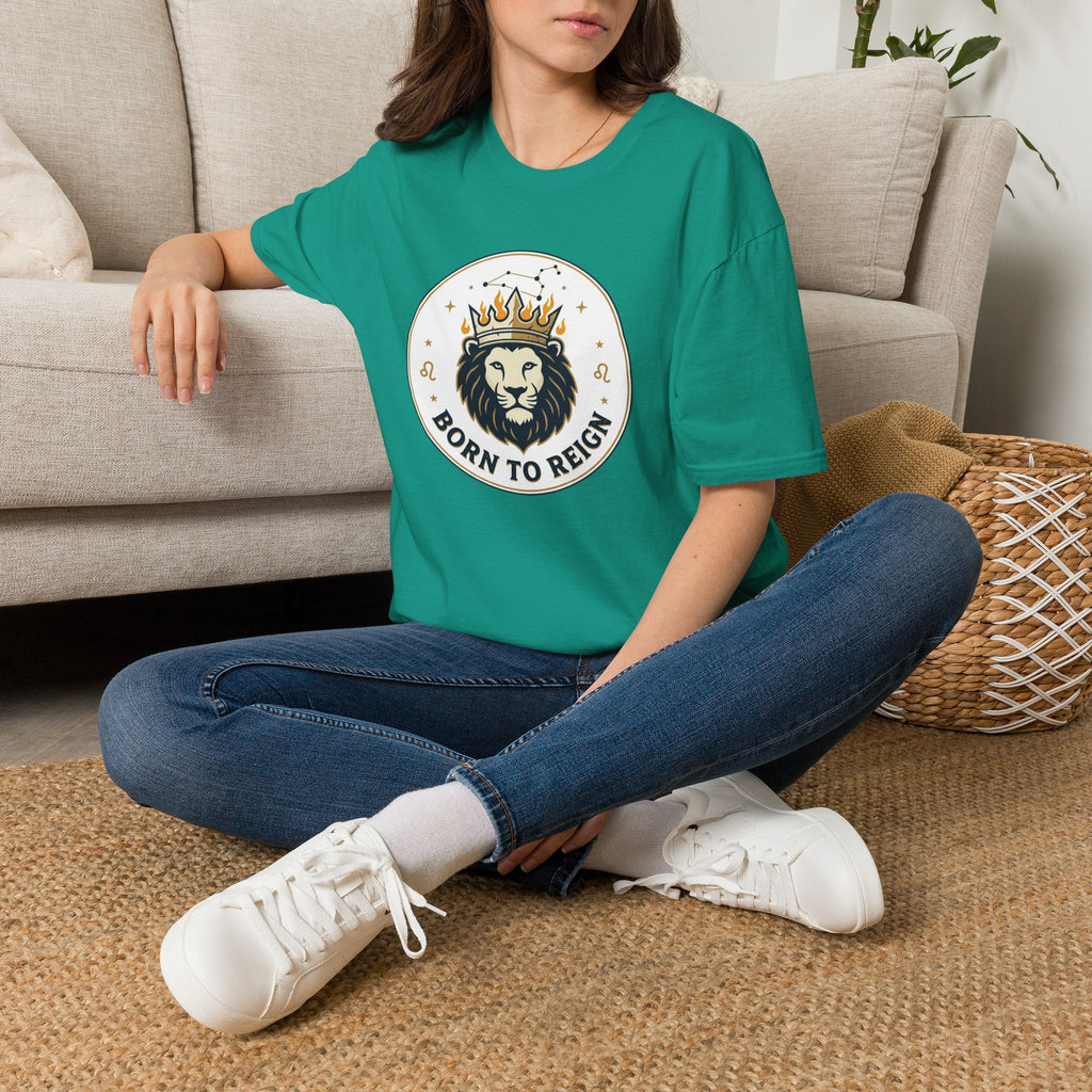 Born to Reign Lion Crown T-Shirt | Leo Zodiac Constellation Tee