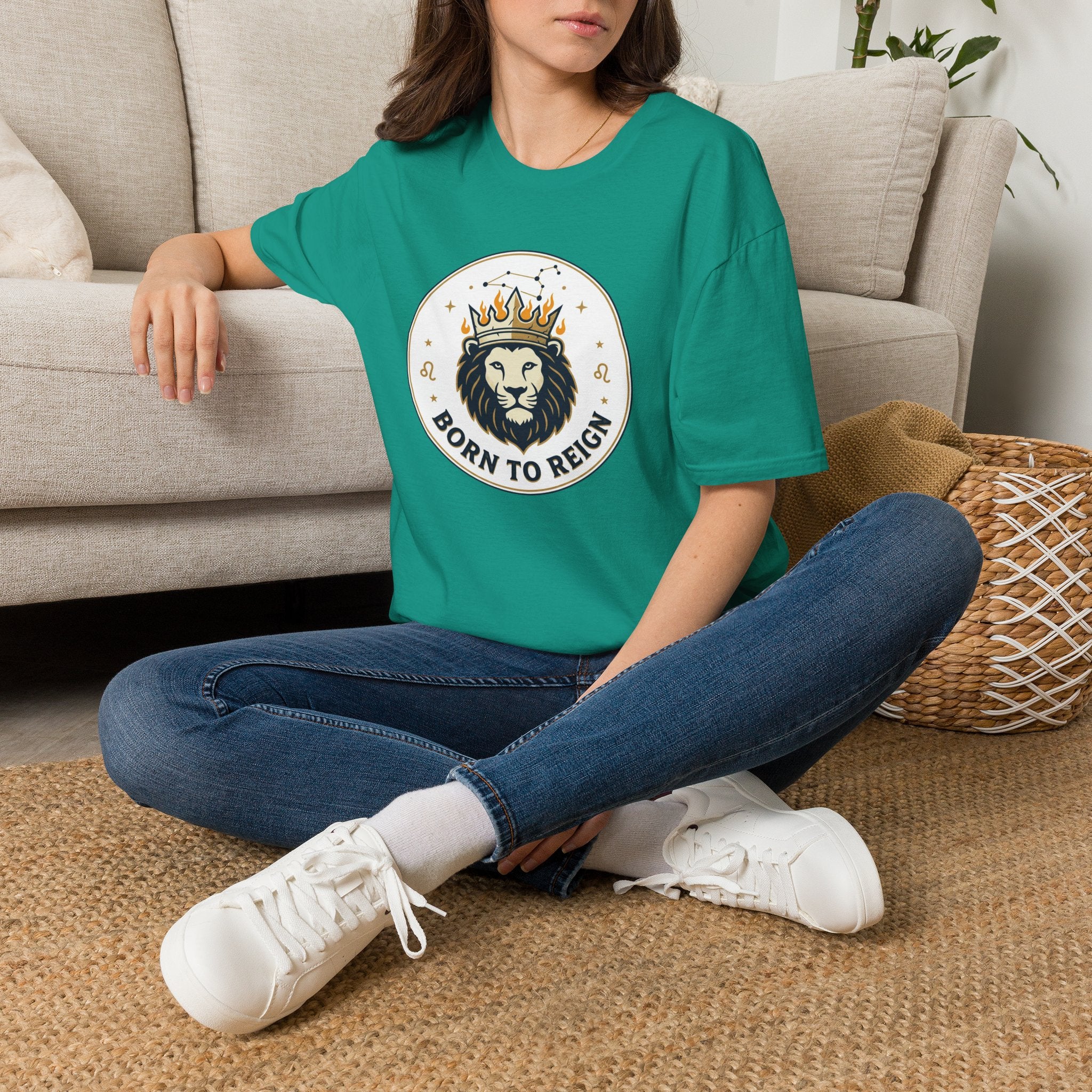 Born to Reign Lion Crown T-Shirt | Leo Zodiac Constellation Tee