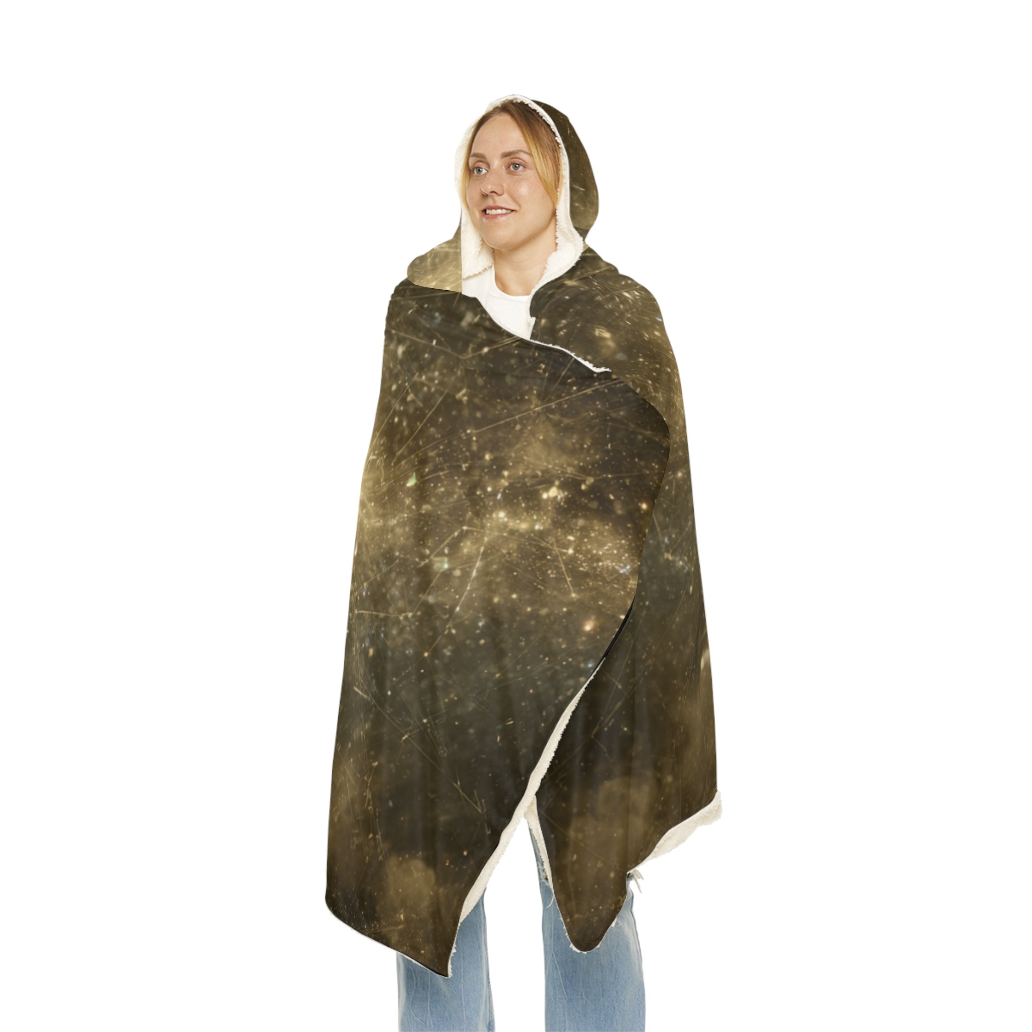 Golden Radiance Hooded Blanket – Spiritual Jesus Galaxy Snuggle Blanket