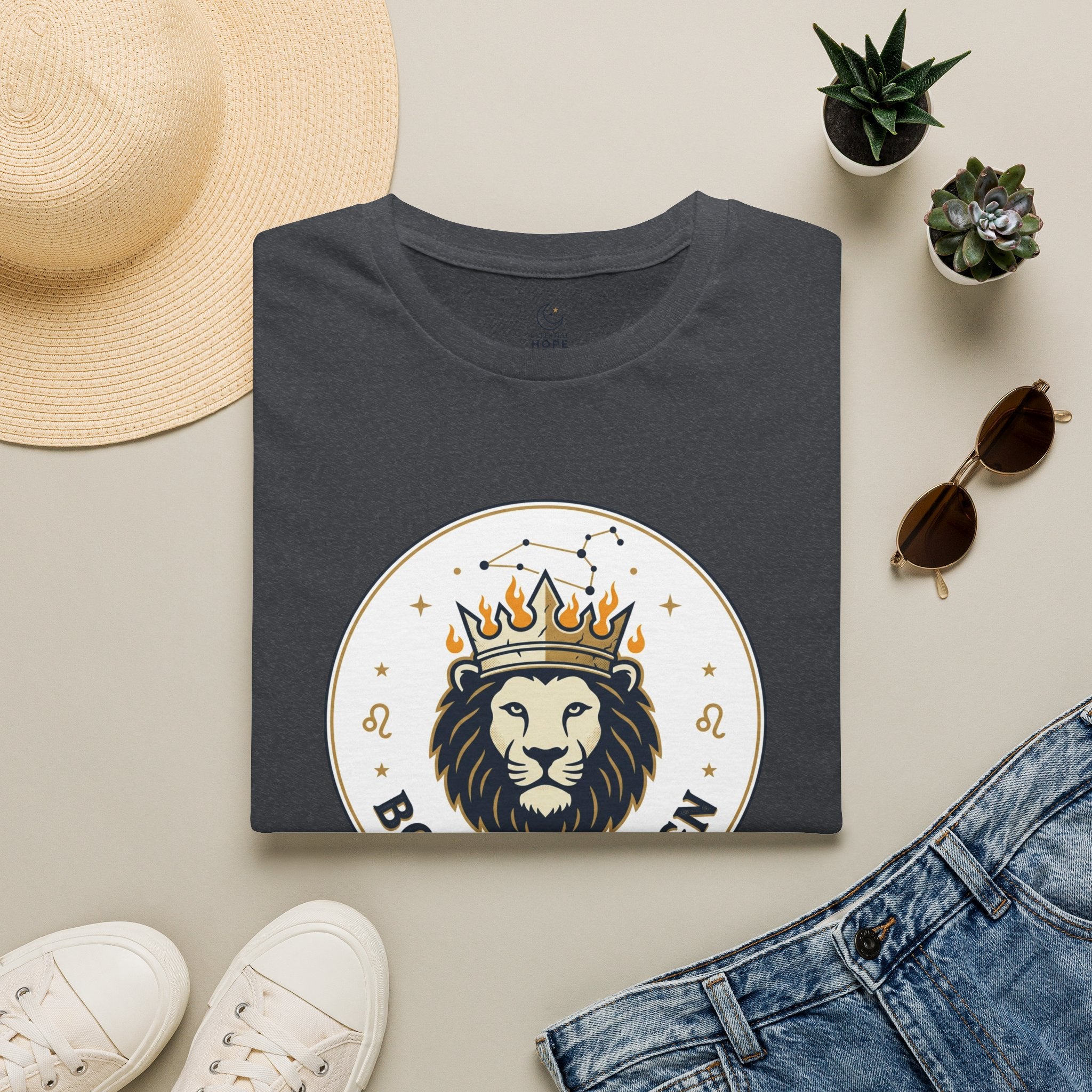 Born to Reign Lion Crown T-Shirt | Leo Zodiac Constellation Tee