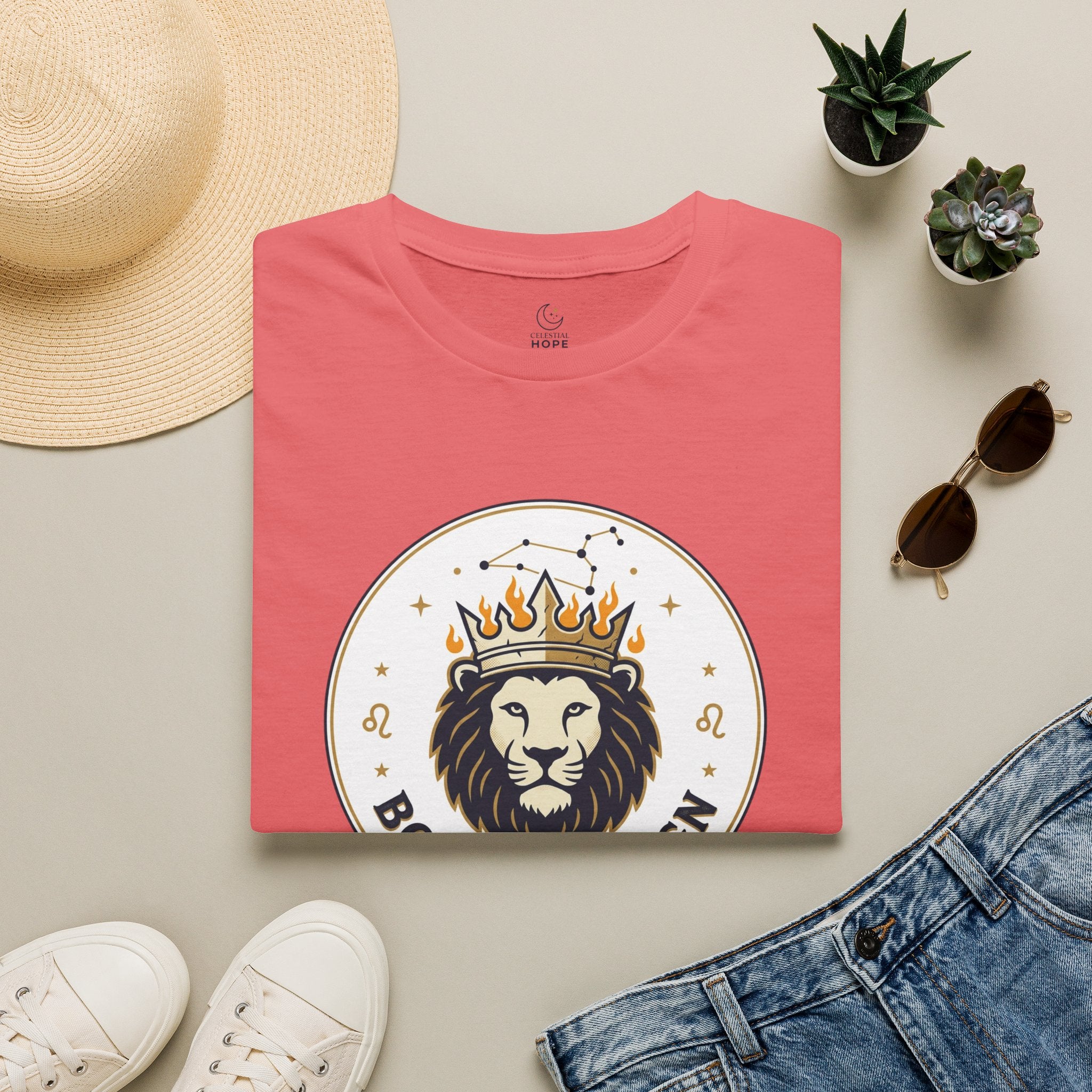 Born to Reign Lion Crown T-Shirt | Leo Zodiac Constellation Tee