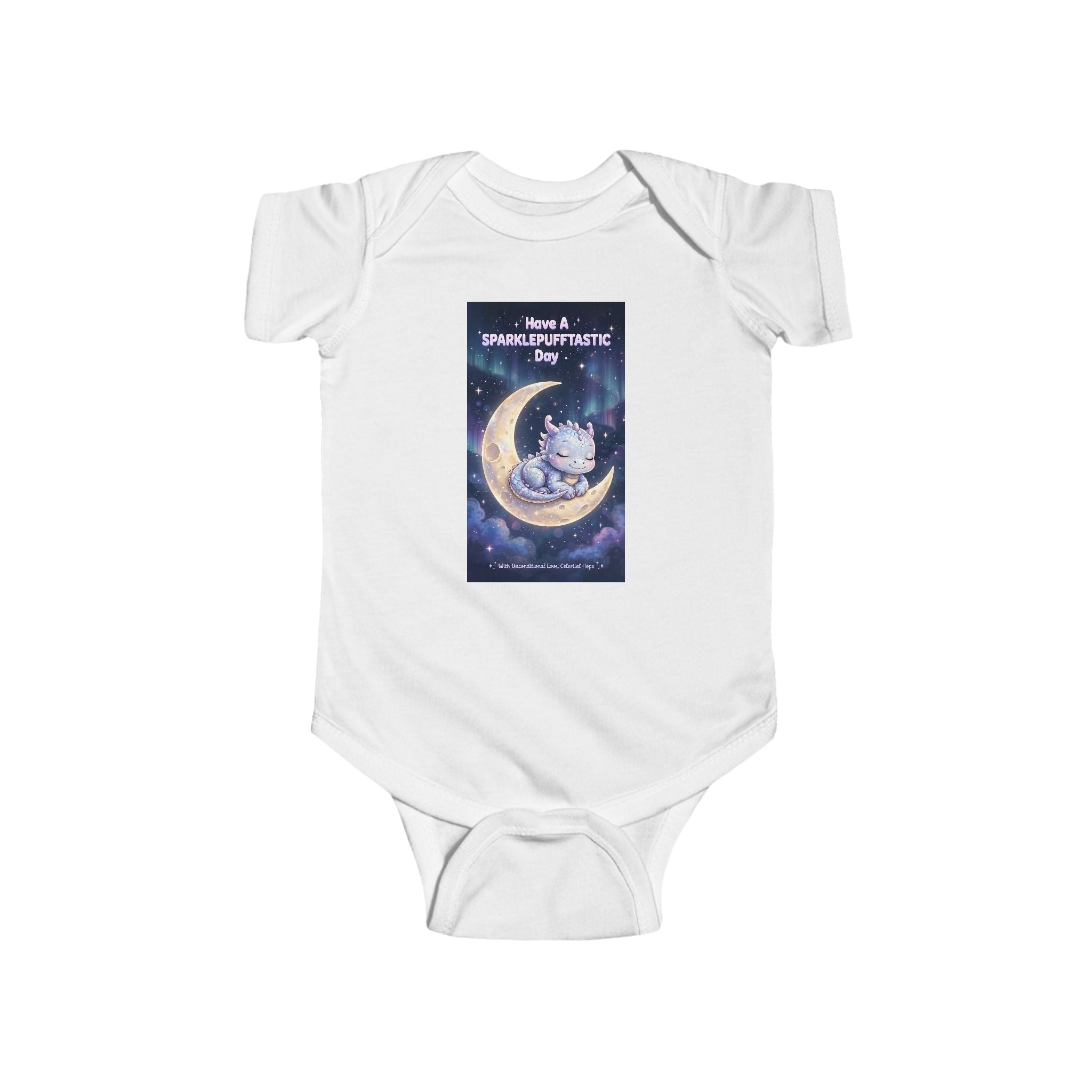Moon Cat Illustration Infant Bodysuit | Sleepy Kitten on Crescent Moon