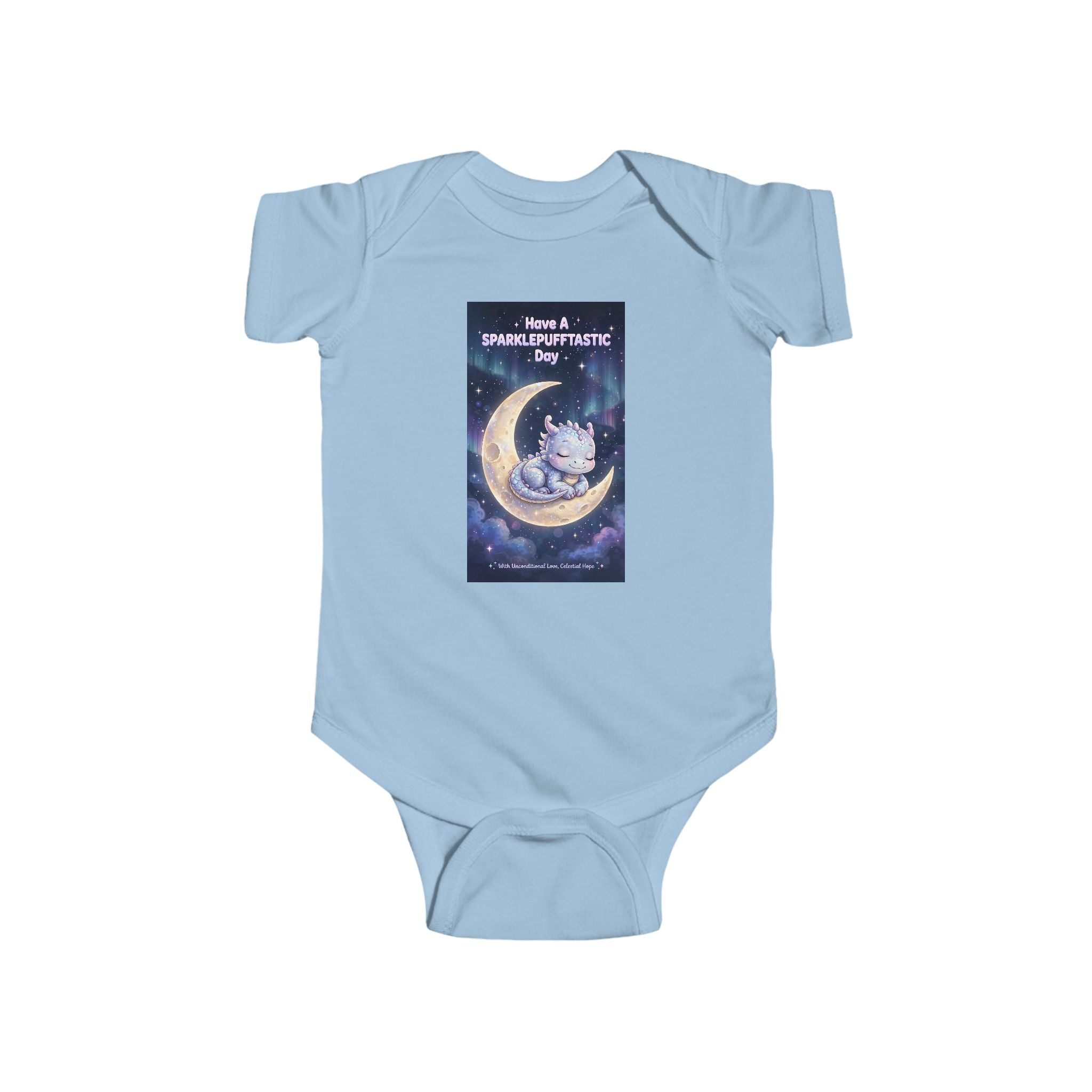 Moon Cat Illustration Infant Bodysuit | Sleepy Kitten on Crescent Moon