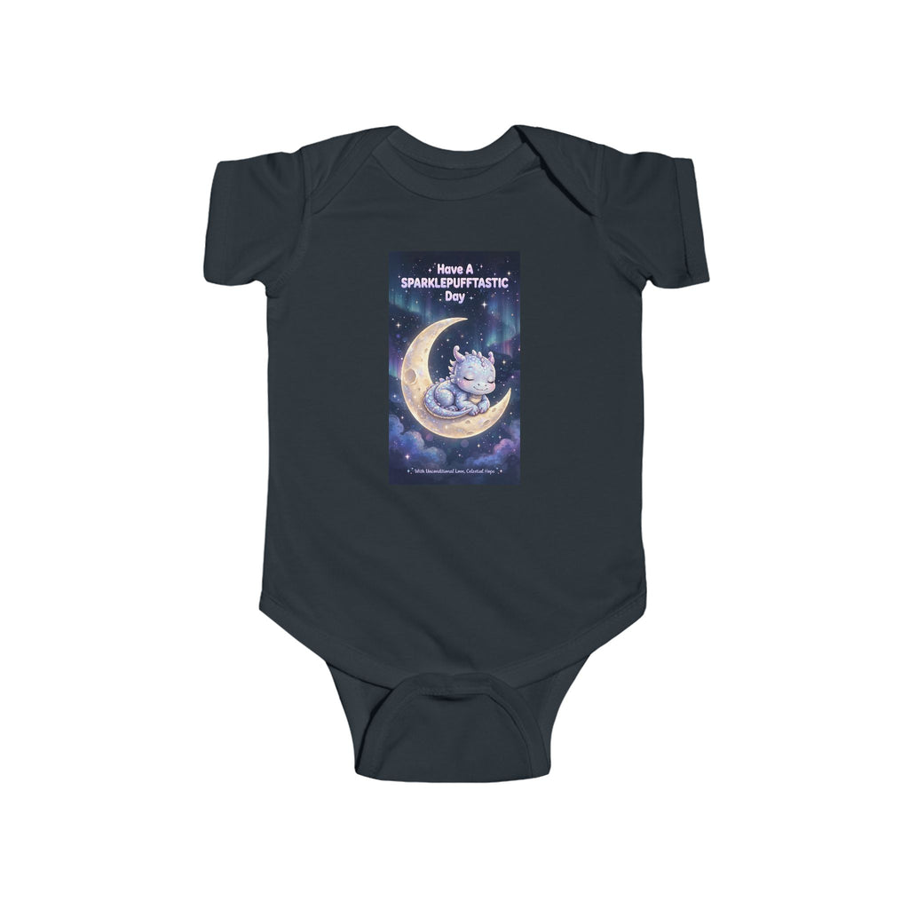 Moon Cat Illustration Infant Bodysuit | Sleepy Kitten on Crescent Moon