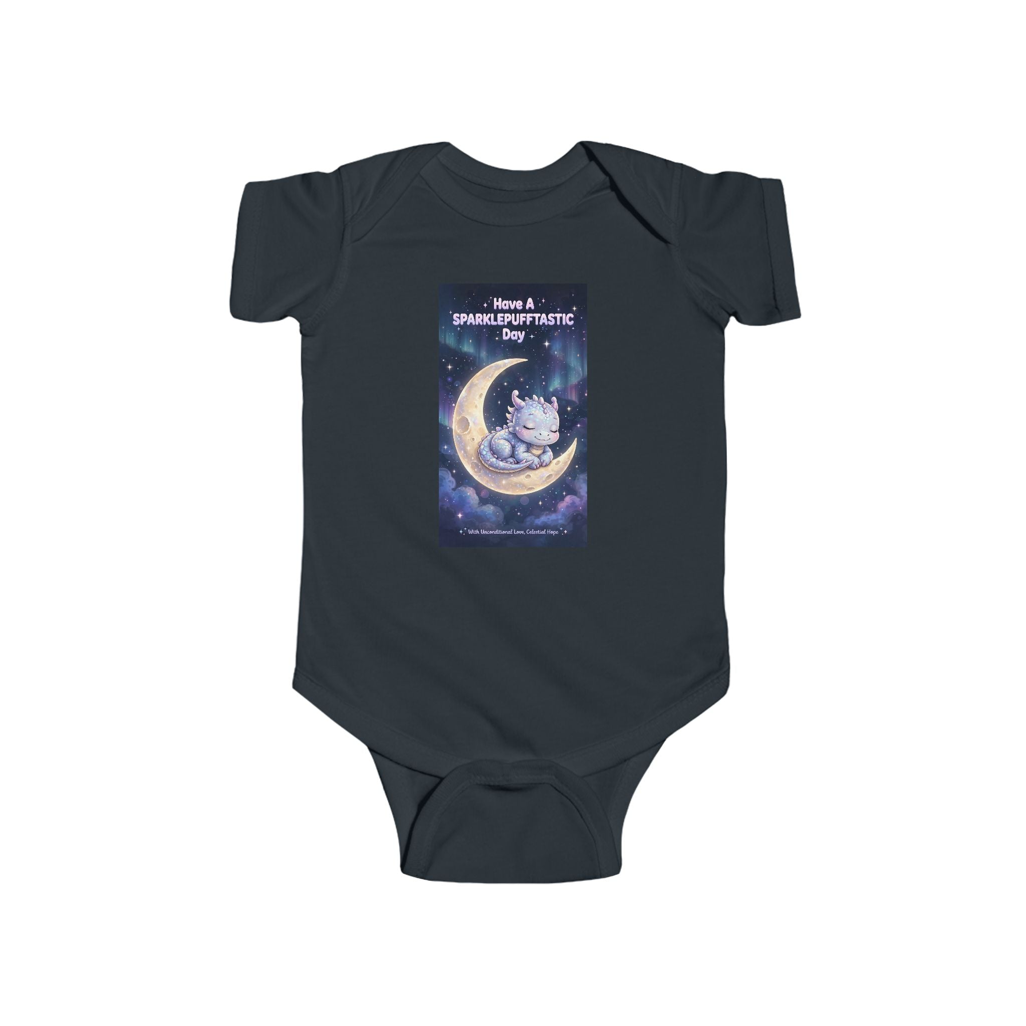 Moon Cat Illustration Infant Bodysuit | Sleepy Kitten on Crescent Moon