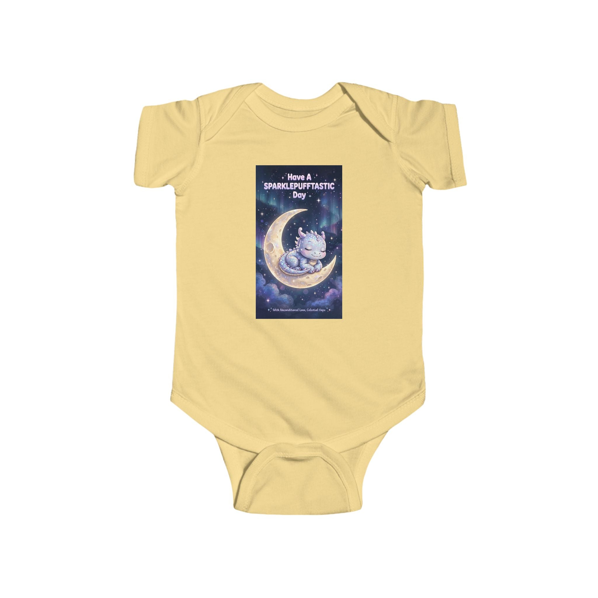 Moon Cat Illustration Infant Bodysuit | Sleepy Kitten on Crescent Moon