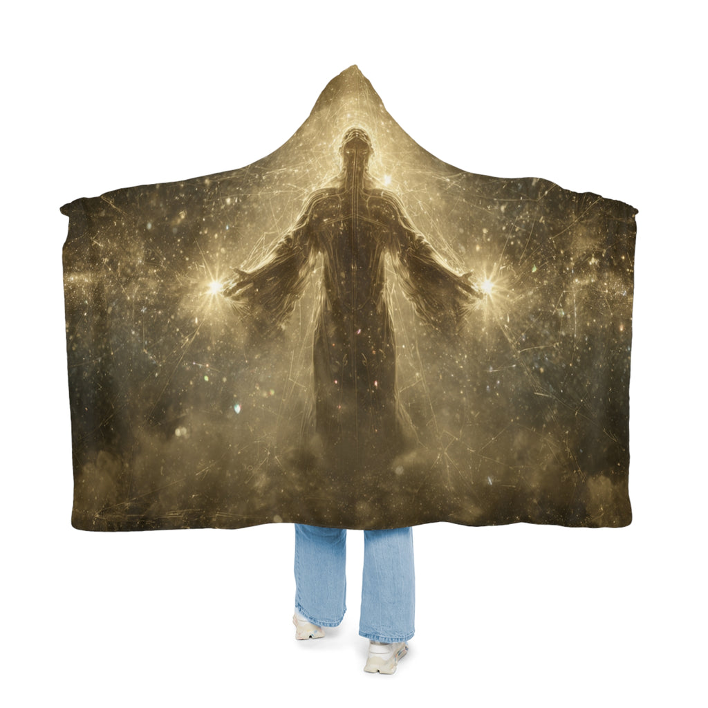 Golden Radiance Hooded Blanket – Spiritual Jesus Galaxy Snuggle Blanket