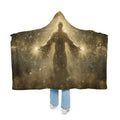 Golden Radiance Hooded Blanket – Spiritual Jesus Galaxy Snuggle Blanket