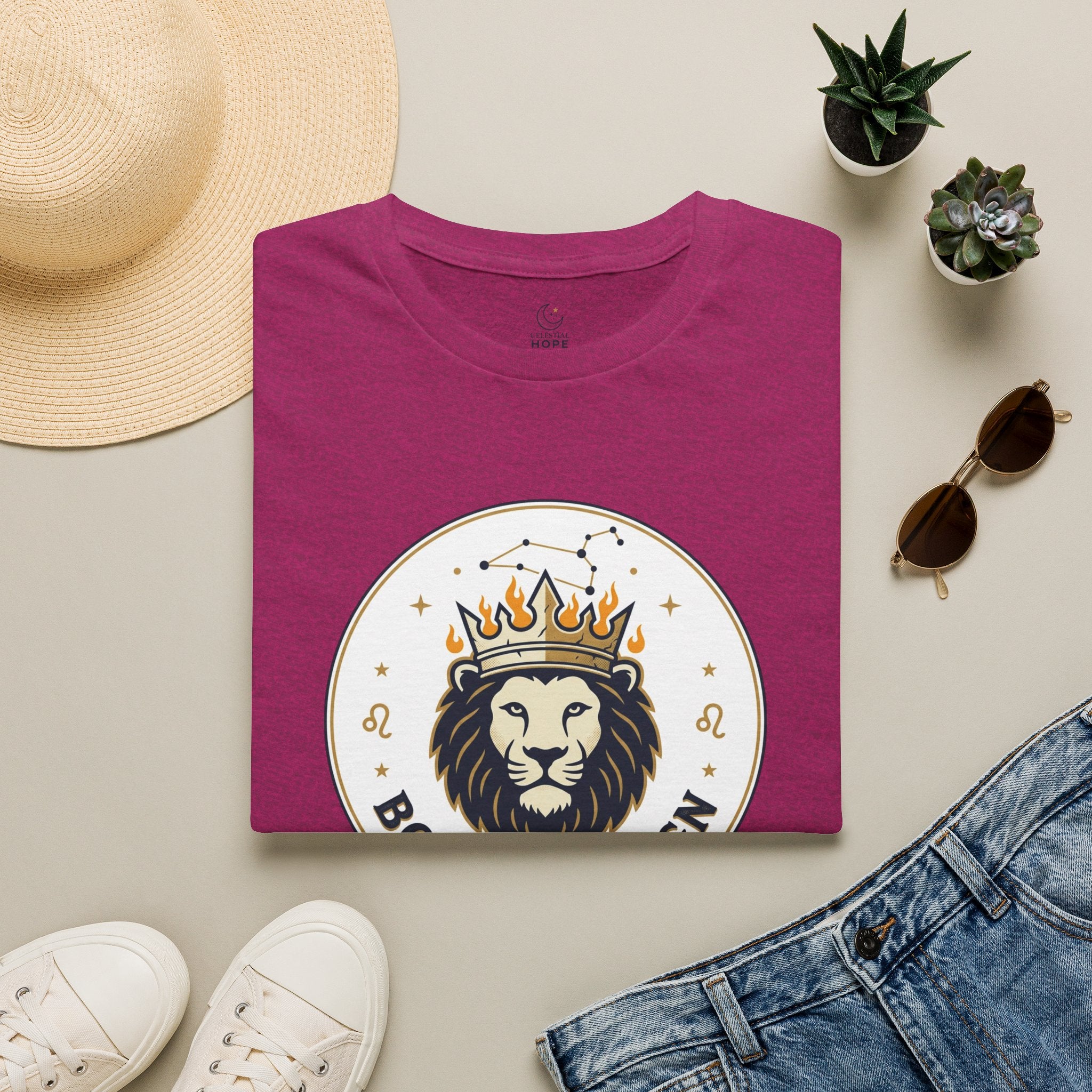 Born to Reign Lion Crown T-Shirt | Leo Zodiac Constellation Tee