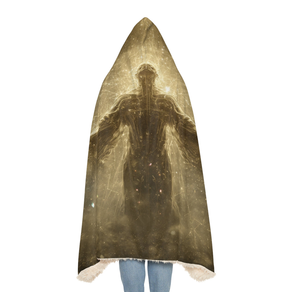 Golden Radiance Hooded Blanket – Spiritual Jesus Galaxy Snuggle Blanket