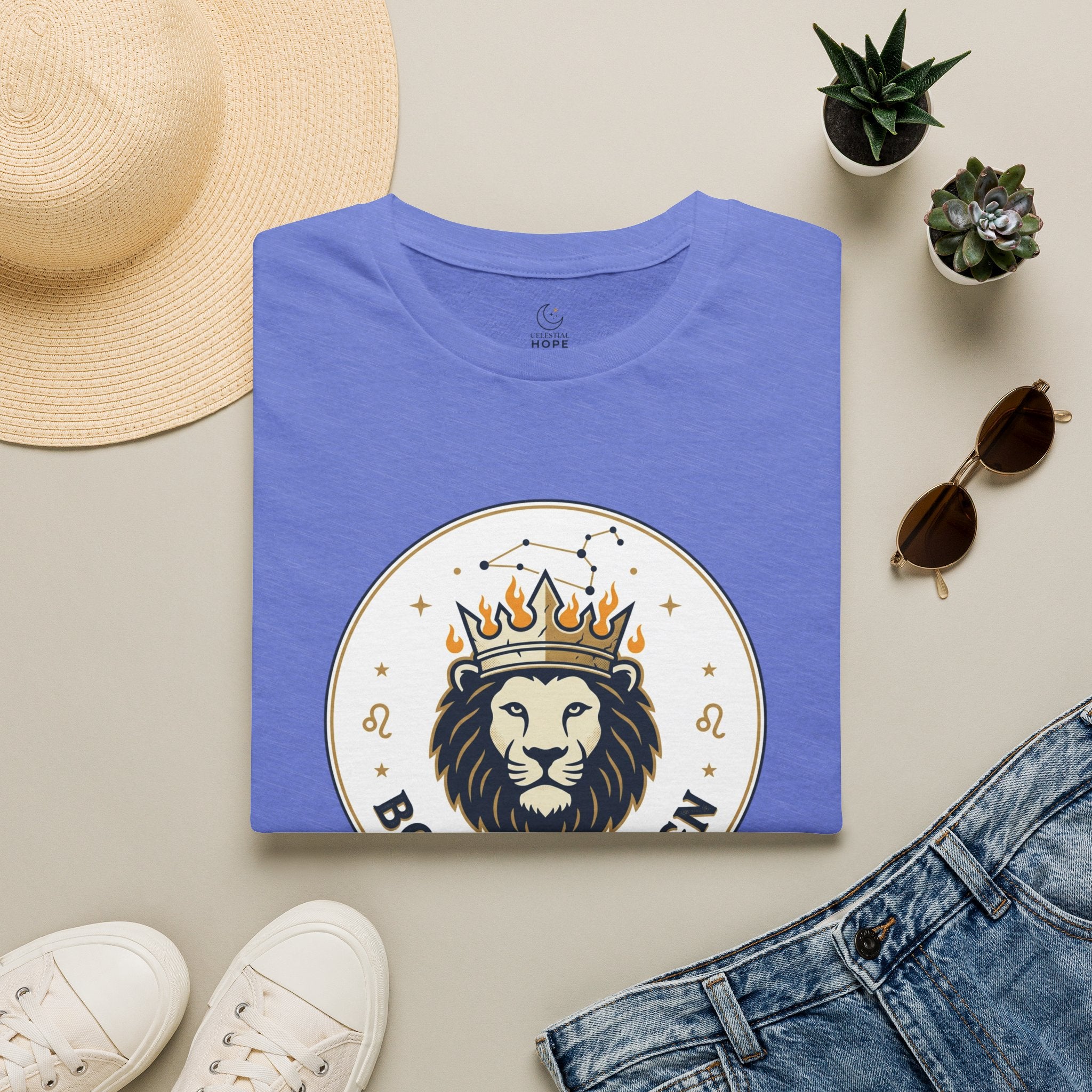 Born to Reign Lion Crown T-Shirt | Leo Zodiac Constellation Tee