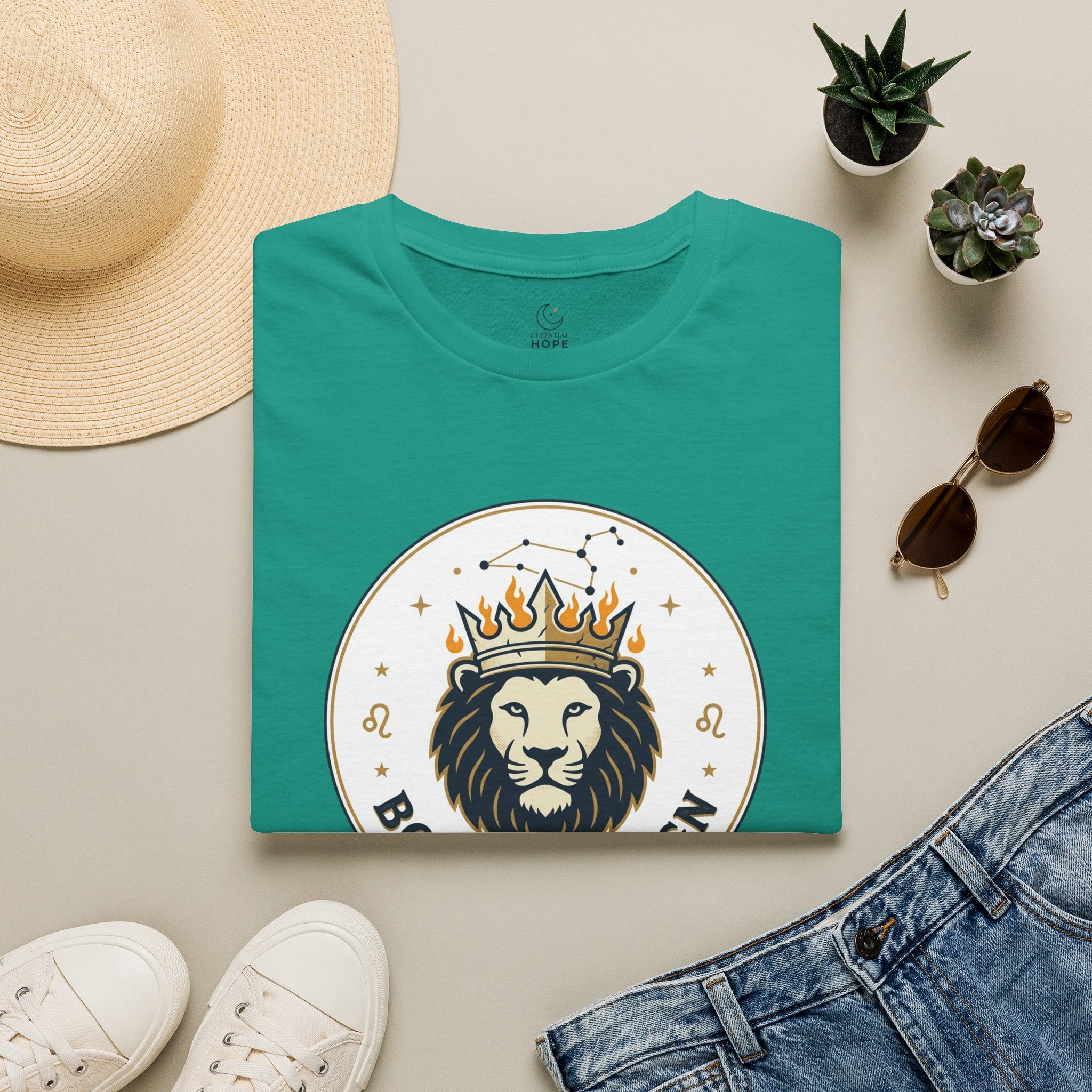 Born to Reign Lion Crown T-Shirt | Leo Zodiac Constellation Tee
