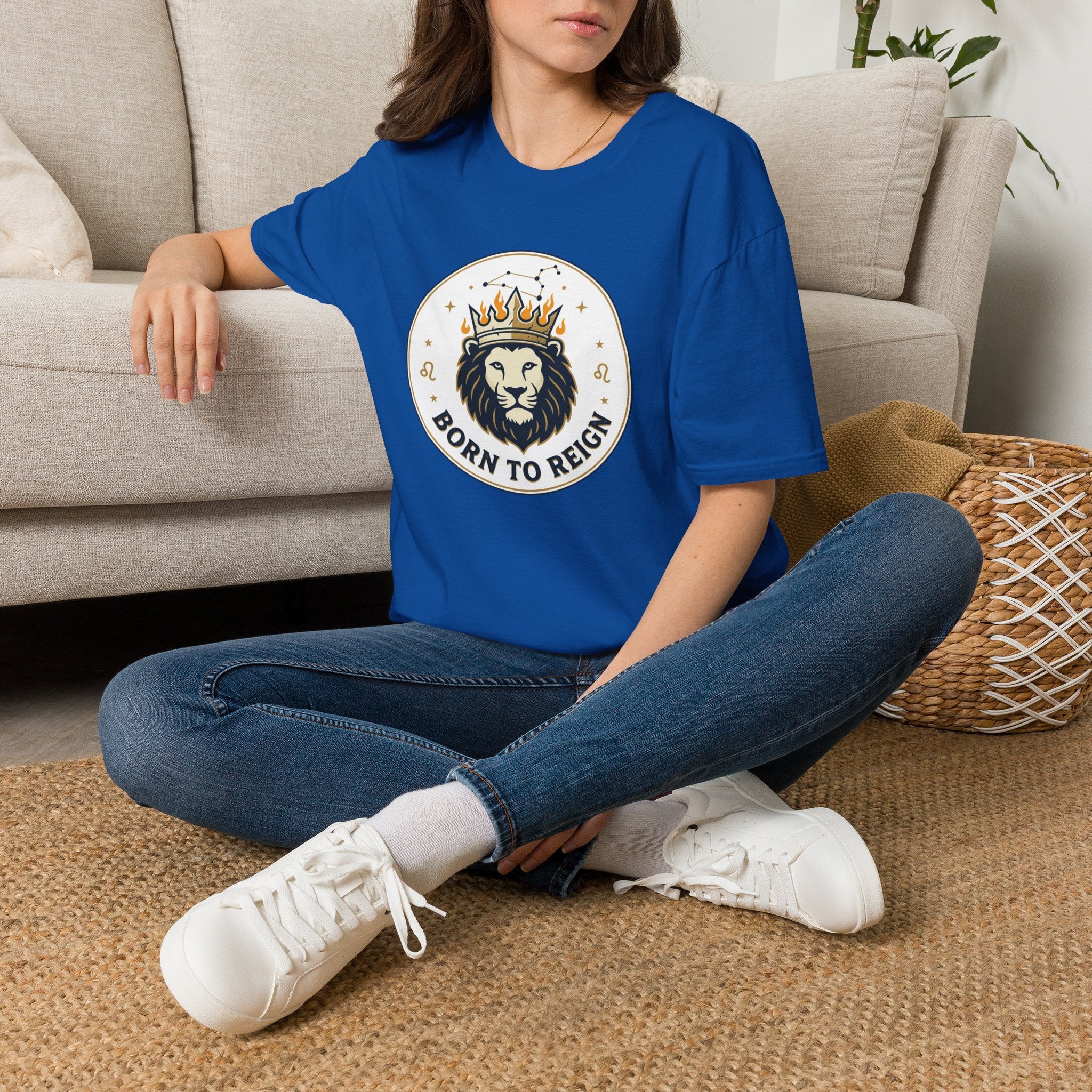 Born to Reign Lion Crown T-Shirt | Leo Zodiac Constellation Tee