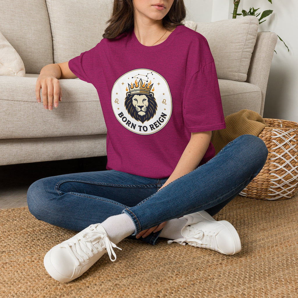 Born to Reign Lion Crown T-Shirt | Leo Zodiac Constellation Tee