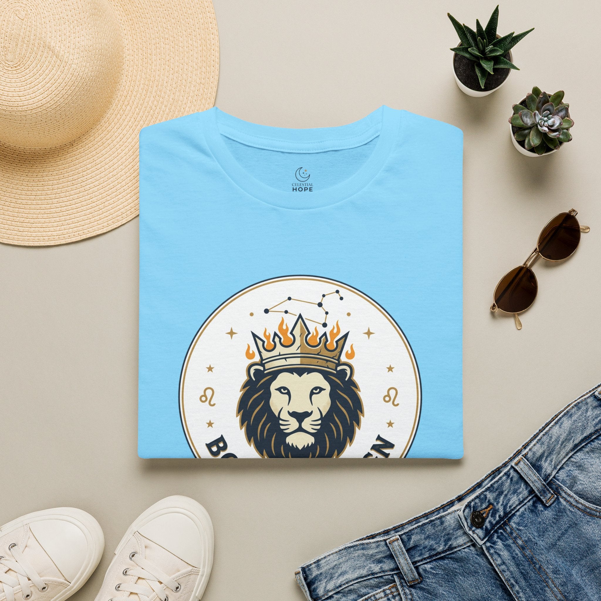 Born to Reign Lion Crown T-Shirt | Leo Zodiac Constellation Tee