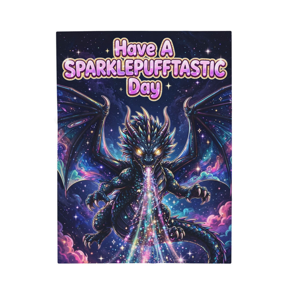 Sparklepuff Dragon Have A Sparklepufftastic Day Blanket | Velveteen Plush