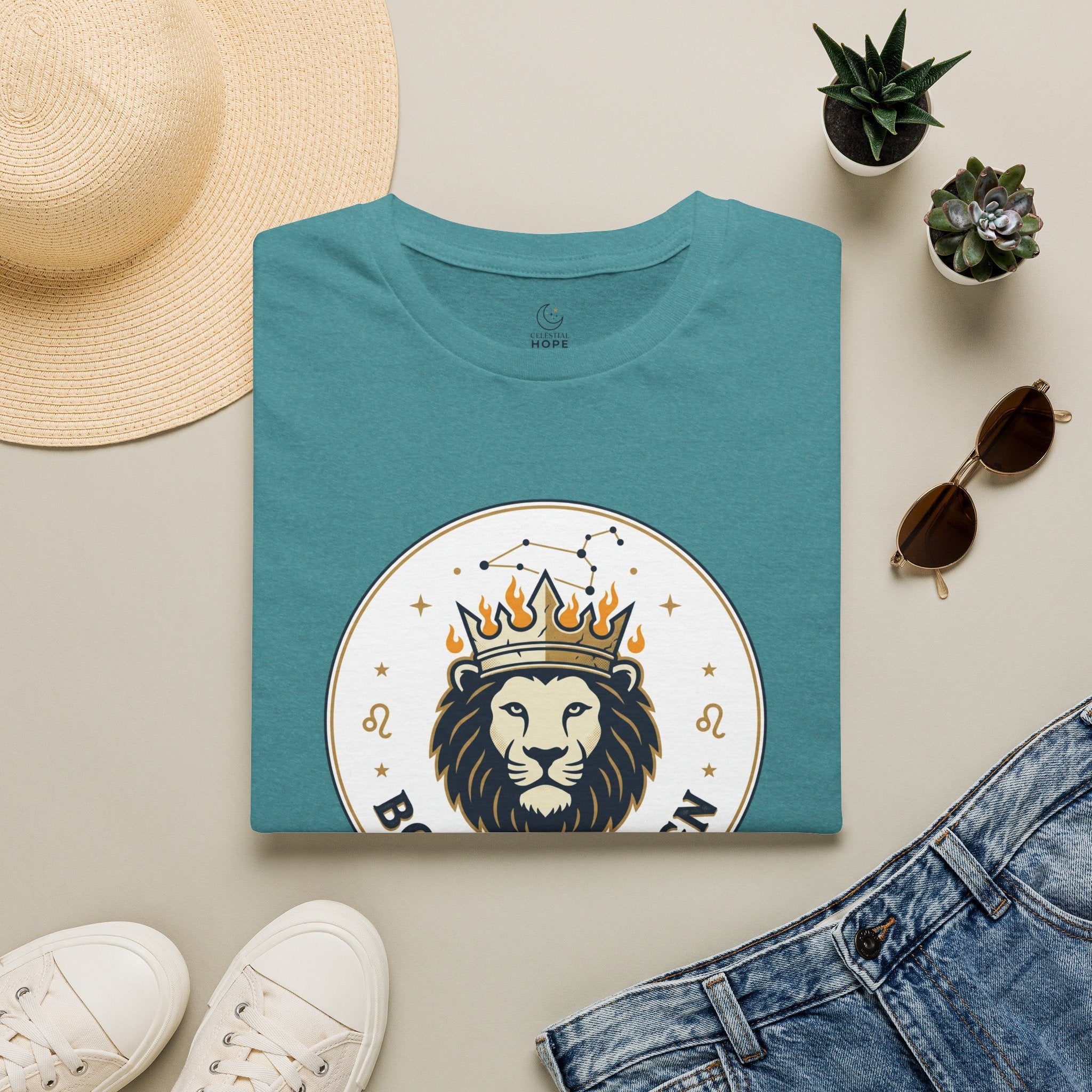 Born to Reign Lion Crown T-Shirt | Leo Zodiac Constellation Tee