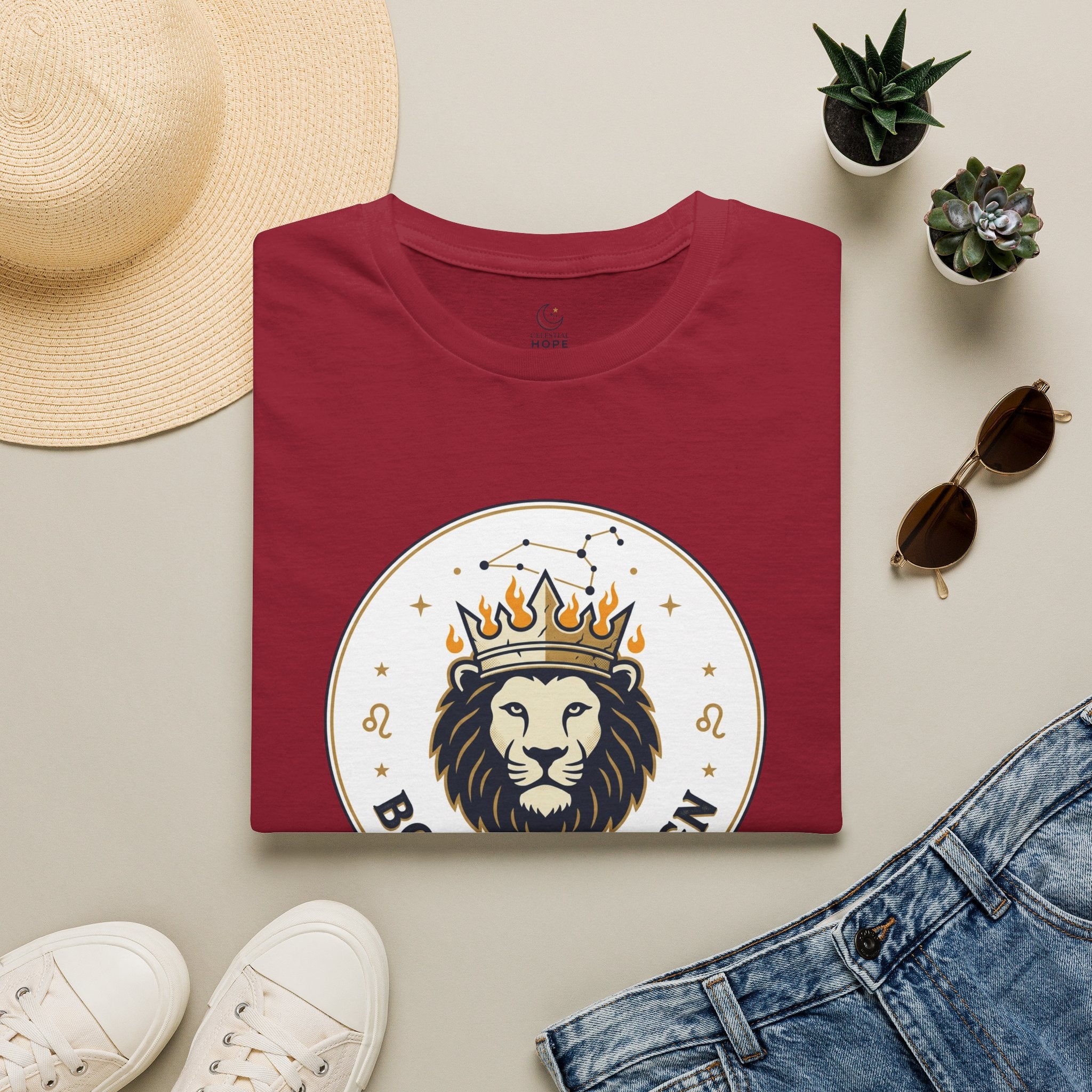 Born to Reign Lion Crown T-Shirt | Leo Zodiac Constellation Tee