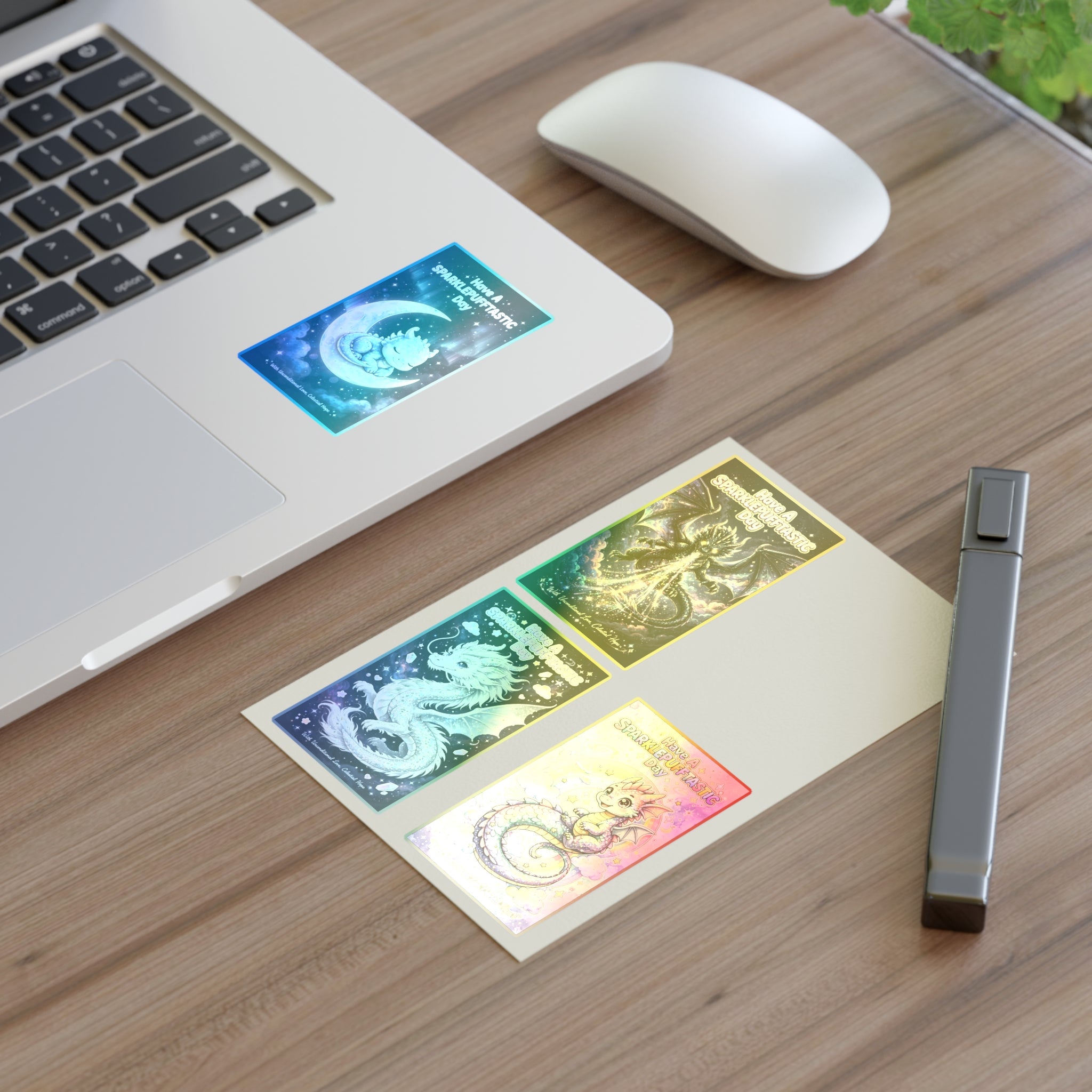 Whimsical Cosmic Dragons Sticker Sheet | Fantasy Celestial Stickers